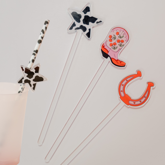 RaeLynn The Two-Step | Stir Stick + Cowhide Straw Combo Pack